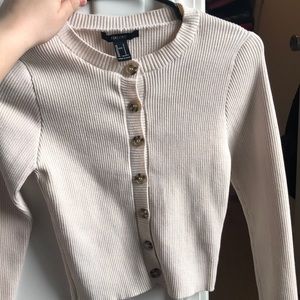 Button Semi-Cropped Sweater